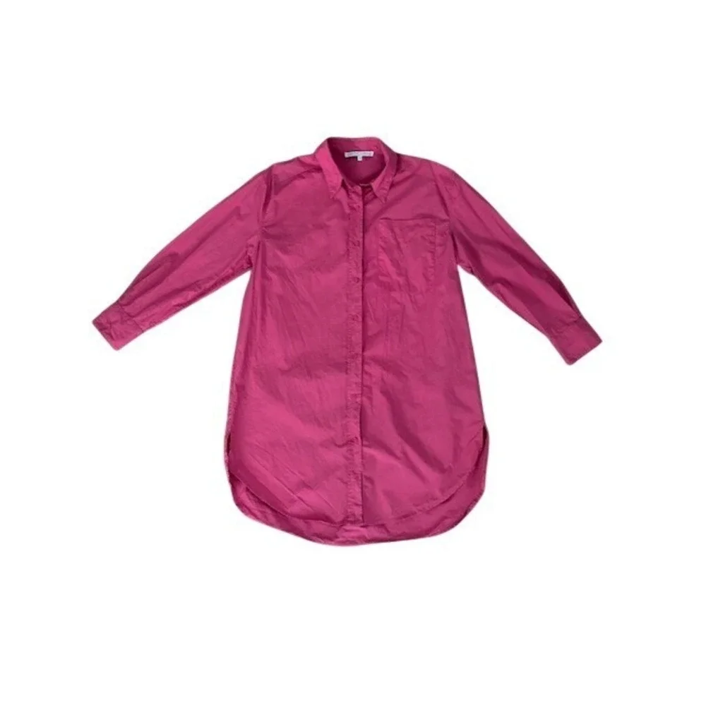 English Factory Hot Pink Cotton Button Down Mini Shirt Dress size Small - Picture 2 of 9